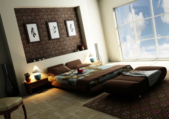 modern_brown_wallpaper_bedroom modern brown wallpaper bedroom