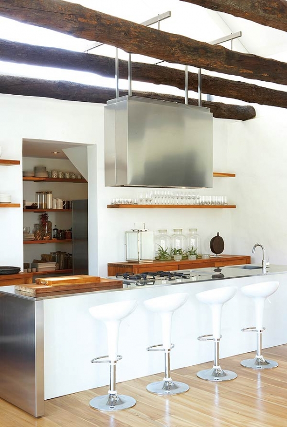 contemporary barn white kitchen