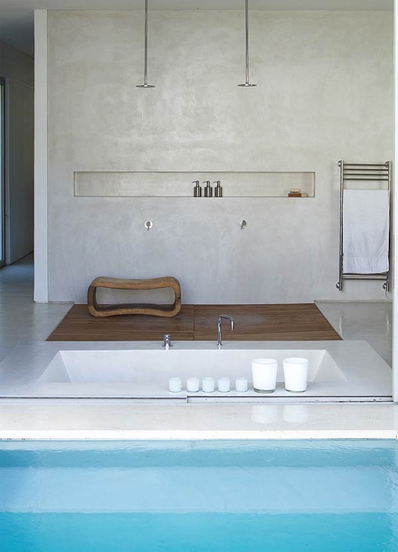 contemporary barn bathroom