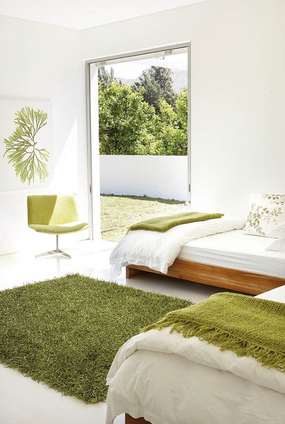 contemporary green bedroom