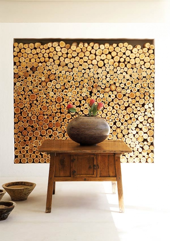 contemporary wood nature living room decor