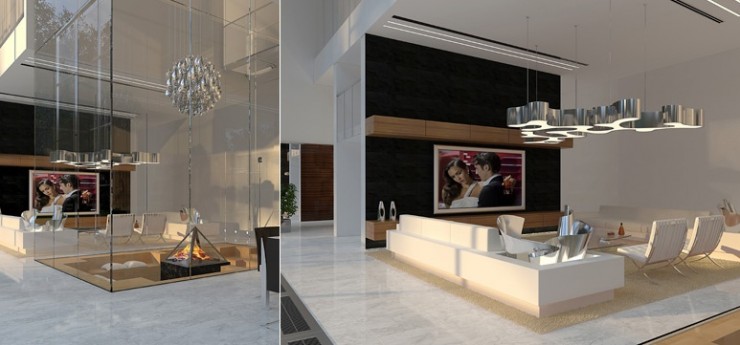 clear minimalism living room design