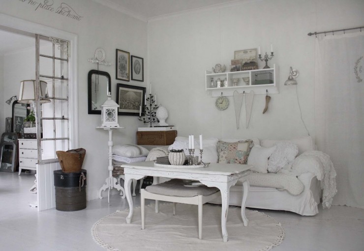 vintage white chabby chic interior
