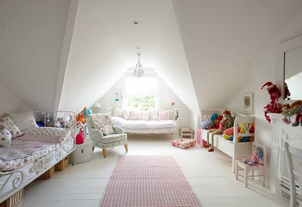 white and pink shabby chic living room