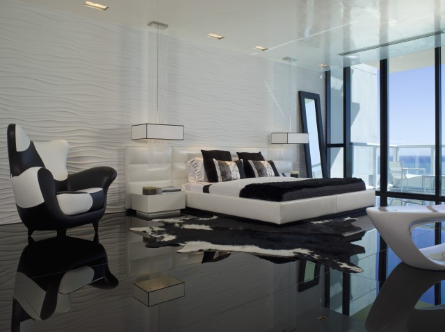 black_and_white_bedroom_by_holzman_nieto_design modern black and white bedroom by Nieto Design Group