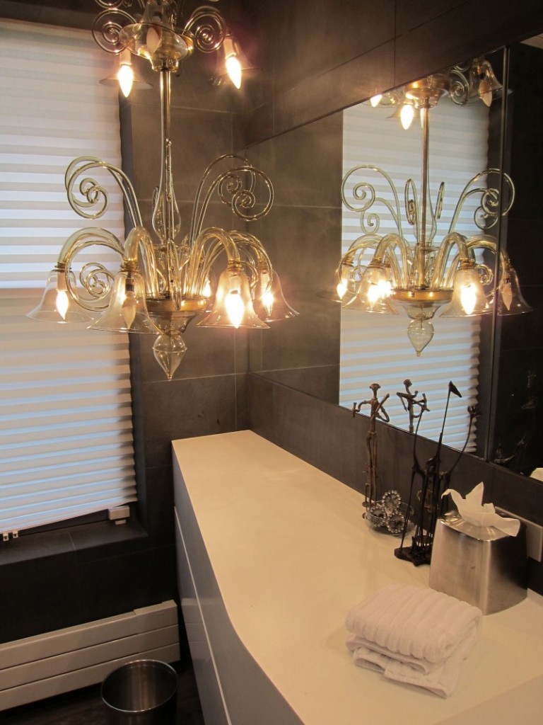 contemporary bathroom with chandelier 2 interior design ideas